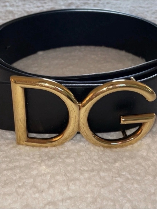 DOLCE & GABBANA Black Leather Belt with Gold DG Buckle - women main image 8